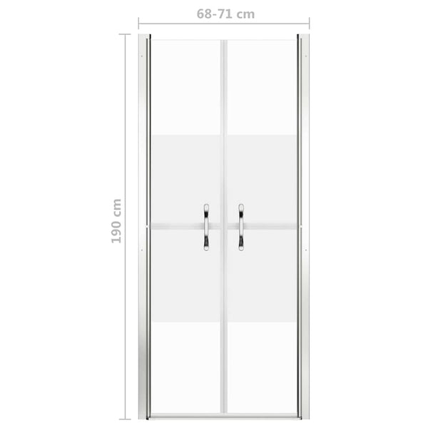 Suihkuovi puoliksi huurrettu ESG 71x190 cm