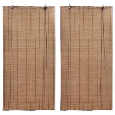 Bambu rullaverhot 2kpl ruskea 120 x 220 cm