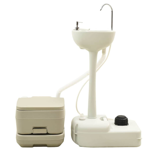 Kannettava retkeily-WC 10+10 l ja käsinpesuallas 20 l harmaa