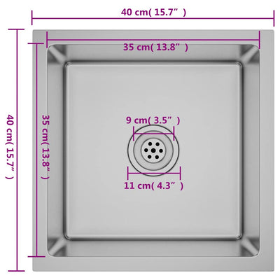 Ruostumaton teräs käsintehty keittiön tiskiallas Nilofer