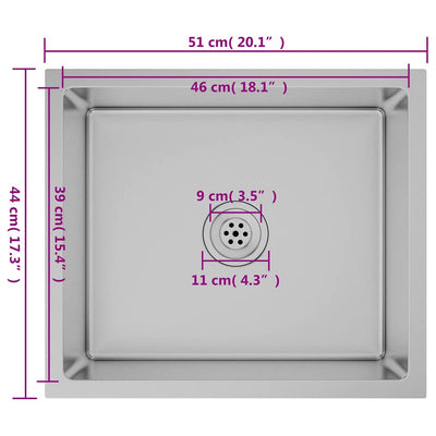 Ruostumaton teräs käsintehty keittiön tiskiallas Nilofer