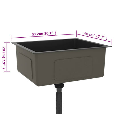 Musta käsintehty tiskiallas Nilofer (ruostumaton teräs)