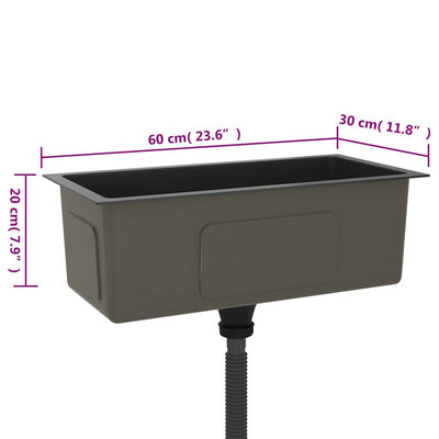 Musta käsintehty tiskiallas Nilofer (ruostumaton teräs)