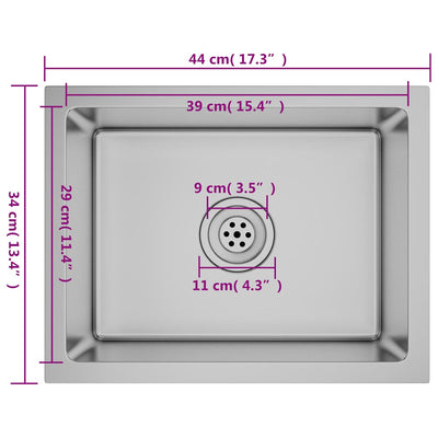 Ruostumaton teräs käsintehty keittiön tiskiallas Nilofer