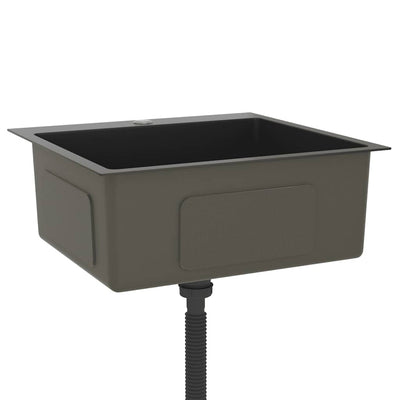 Musta käsintehty keittiön tiskiallas Nilofer (ruostumaton teräs)