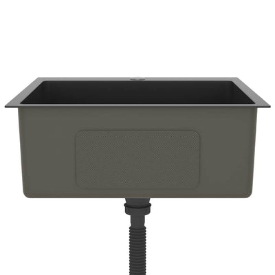 Musta käsintehty keittiön tiskiallas Nilofer (ruostumaton teräs)