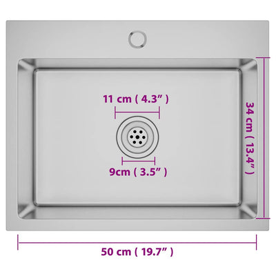 Käsintehty keittiön tiskiallas Nilofer (ruostumaton teräs)