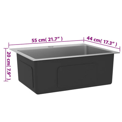 Käsintehty keittiön tiskiallas Nilofer (ruostumaton teräs)