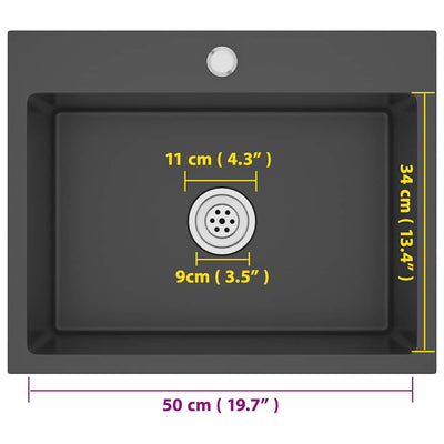 Musta käsintehty tiskiallas Nilofer (ruostumaton teräs)