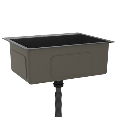 Musta käsintehty keittiön tiskiallas Nilofer (ruostumaton teräs)