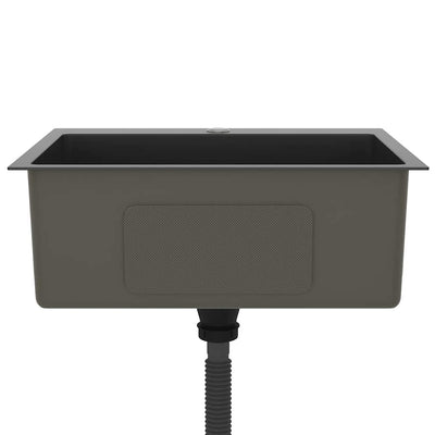 Musta käsintehty keittiön tiskiallas Nilofer (ruostumaton teräs)