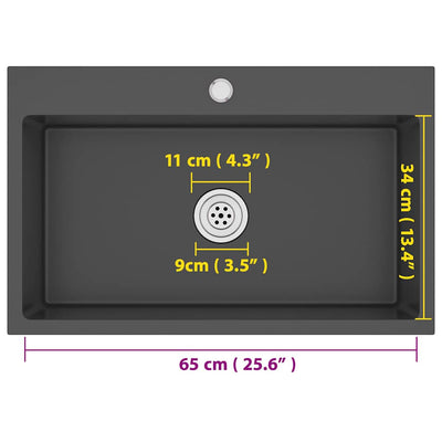 Musta käsintehty tiskiallas Nilofer (ruostumaton teräs)