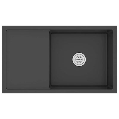 Käsintehty keittiön tiskiallas musta ruostum. teräs