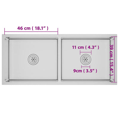 Ruostumaton teräs käsintehty keittiön tiskiallas Nilofer
