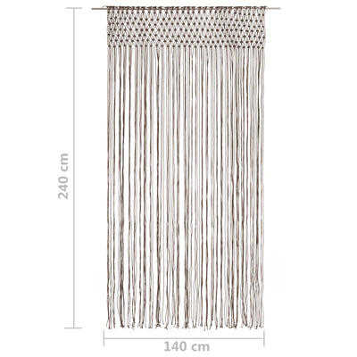 Macrame verho harmaanruskea 140x240 cm puuvilla