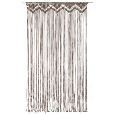 Macrame verho harmaanruskea 140x240 cm puuvilla
