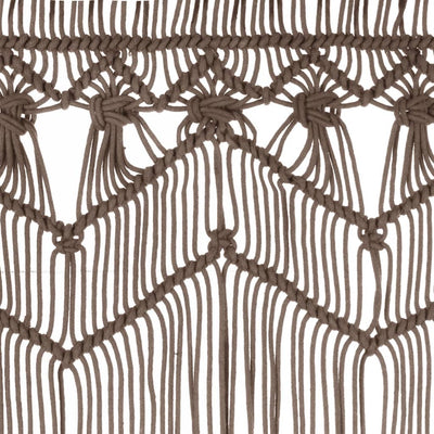 Macrame verho harmaanruskea 140x240 cm puuvilla