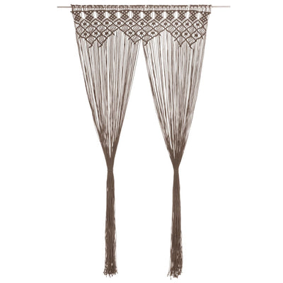 Macrame verho harmaanruskea 140x240 cm puuvilla