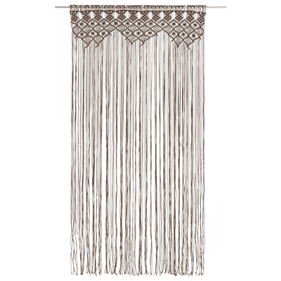 Macrame verho harmaanruskea 140x240 cm puuvilla