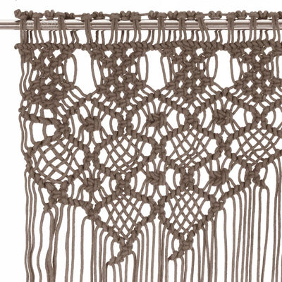 Macrame verho harmaanruskea 140x240 cm puuvilla