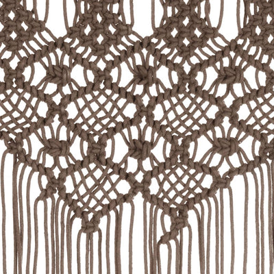 Macrame verho harmaanruskea 140x240 cm puuvilla