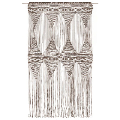 Macrame verho harmaanruskea 140x240 cm puuvilla