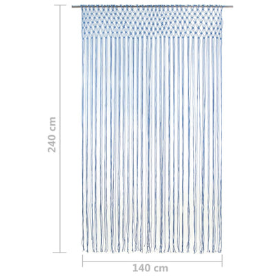 Macrame verho sininen 140x240 cm puuvilla