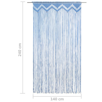 Macrame verho sininen 140x240 cm puuvilla