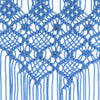 Sininen macrame verho Matar 140x240cm (puuvilla)