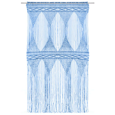 Macrame verho sininen 140x240 cm puuvilla