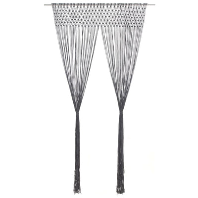 Macrame verho antrasiitti 140x240 cm puuvilla