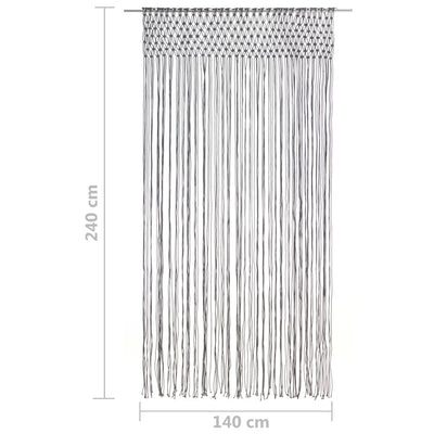 Macrame verho antrasiitti 140x240 cm puuvilla