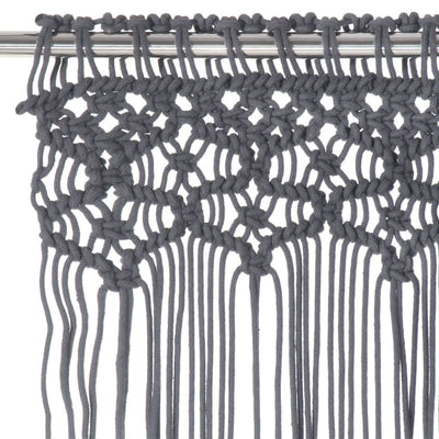 Macrame verho antrasiitti 140x240 cm puuvilla