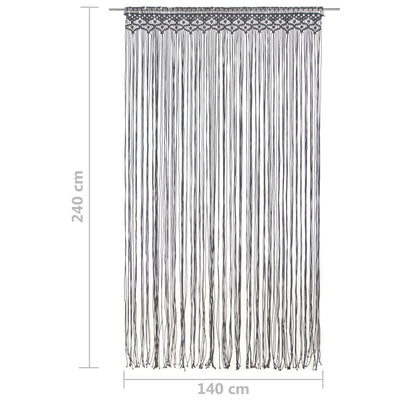 Macrame verho antrasiitti 140x240 cm puuvilla