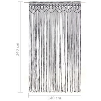Macrame verho antrasiitti 140x240 cm puuvilla