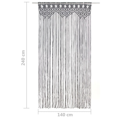 Macrame verho antrasiitti 140x240 cm puuvilla