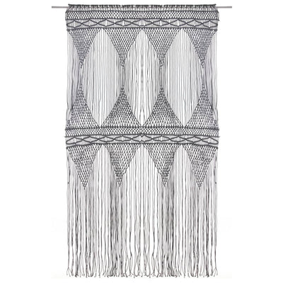 Macrame verho antrasiitti 140x240 cm puuvilla