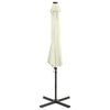 Hiekka aurinkovarjo cantilever tolpalla ja led-valoilla Pasraschiva 300cm