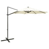 Hiekka aurinkovarjo cantilever tolpalla ja led-valoilla Perpetua 300cm