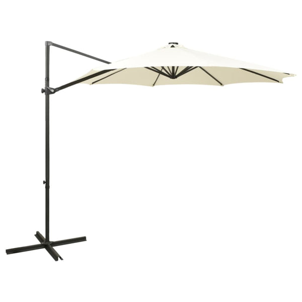 Hiekka aurinkovarjo cantilever tolpalla ja led-valoilla Perpetua 300cm