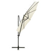Hiekka aurinkovarjo cantilever tolpalla ja led-valoilla Perpetua 300cm