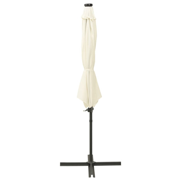 Hiekka aurinkovarjo cantilever tolpalla ja led-valoilla Perpetua 300cm