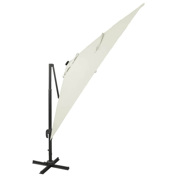 Hiekka aurinkovarjo cantilever tolpalla ja led-valoilla Latinca 300cm