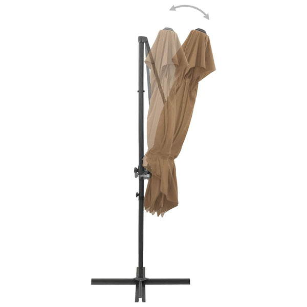 Aurinkovarjo cantilever tuplakatolla 250x250 cm taupe
