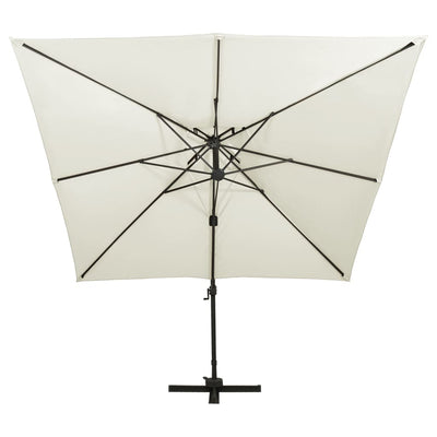 Aurinkovarjo cantilever tuplakatolla 300x300 cm hiekka