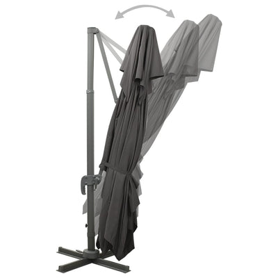 Antrasiitti puutarhan aurinkovarjo kaksoisvarrella Taban 400x300cm