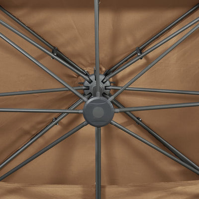 Aurinkovarjo cantilever tuplakatolla 400x300 cm taupe