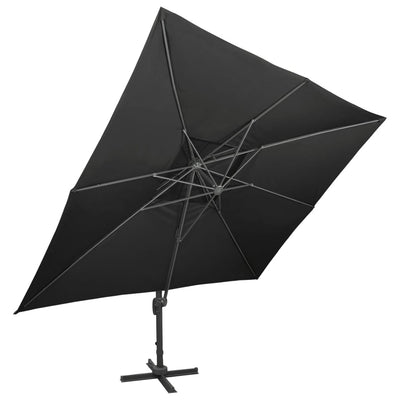 Aurinkovarjo cantilever tuplakatolla 400x300 cm musta