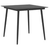 Musta puutarhan ruokapöytä Raina 80x80x74cm (teräs ja lasi)