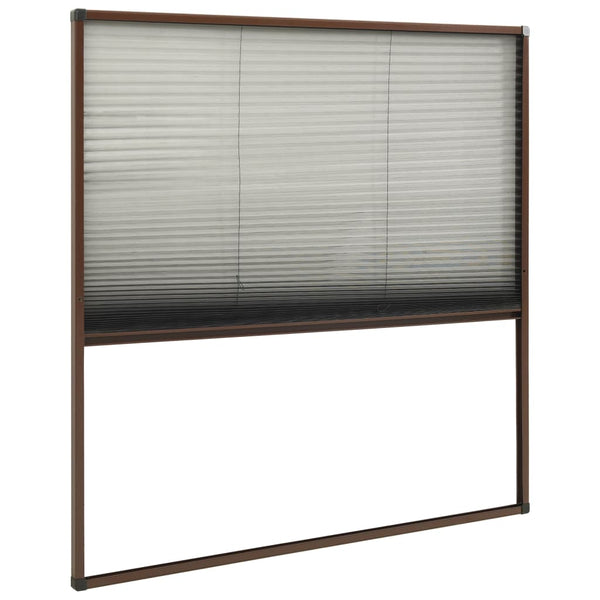 Laskostettu hyönteisverkko ikkunaan 120x120 cm alumiini ruskea
